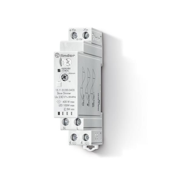 Variateur de lumière modulaire type "esclave" 230Vac, entrée 0-10V, pour lampes dimmables: halogène