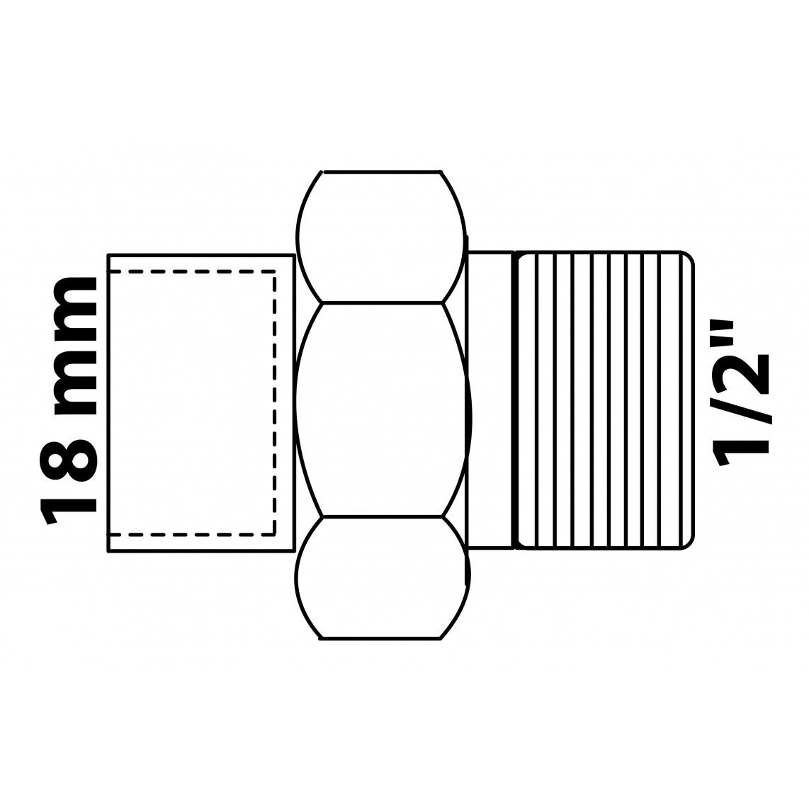 989242055 BR raccord à visser, vierge, 18 mm x 1/2" M, à joint conique, 1 manchon (4341g) vue 2