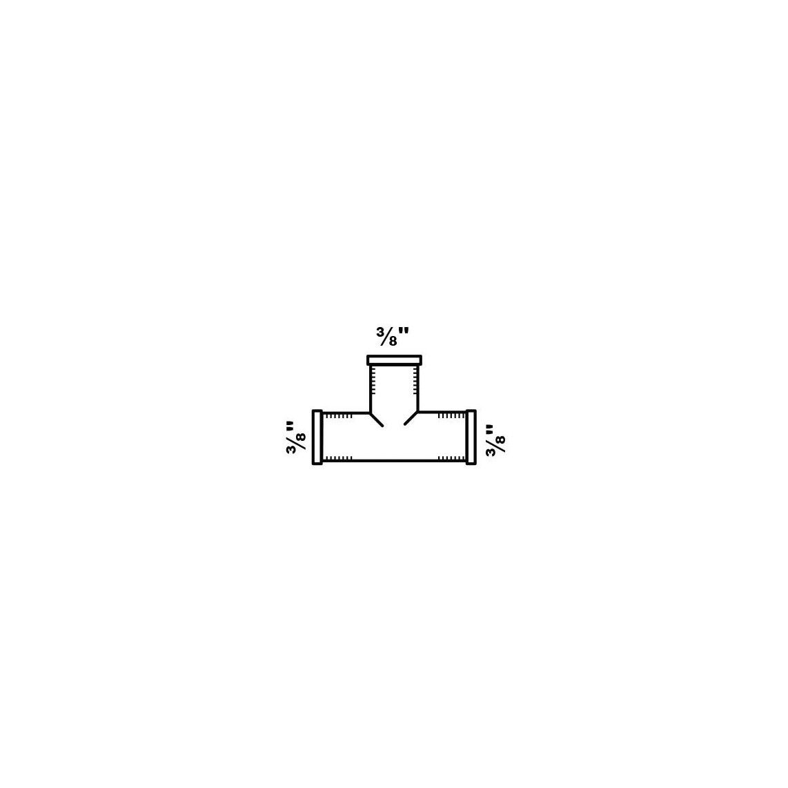 989401355 Tee piece, brass, bank, 3/8" female vue 2