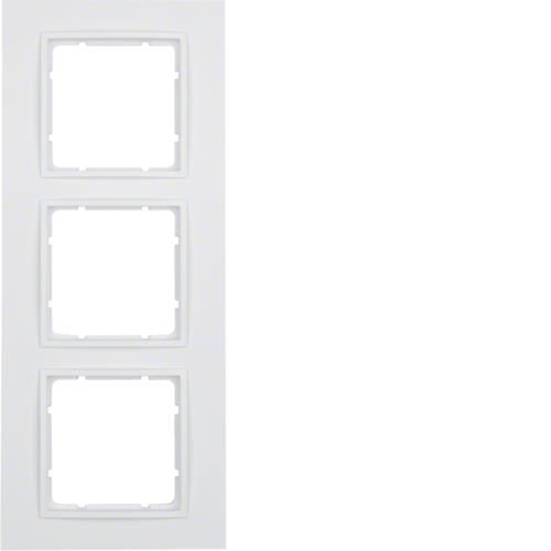 Plaque de recouvrement 3 postes Berker B.7 Blanc polaire, mat