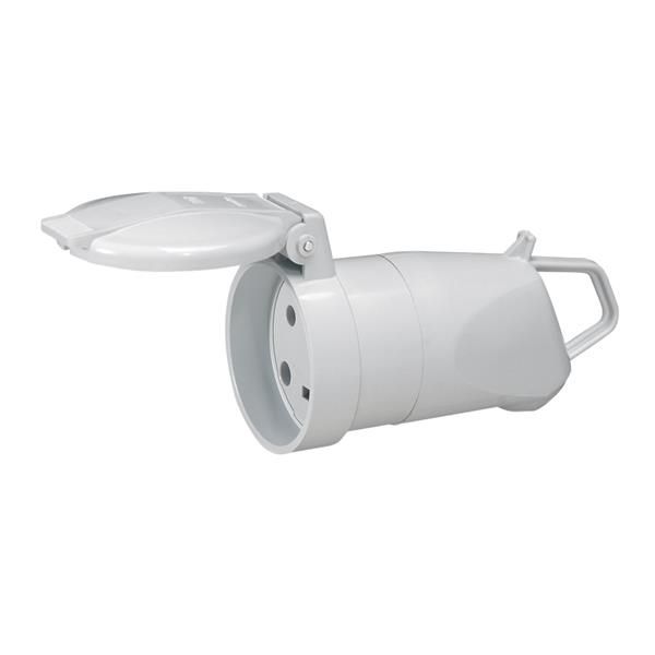 Prolongateur 2 pôles + T 20A - 400V - IP44 - IK08 - Gris