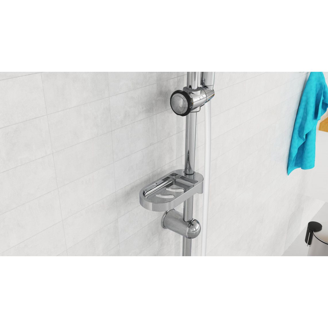 DXLD60087CS DUSCHTRAUM Overhead shower set, chrome/white vue 10
