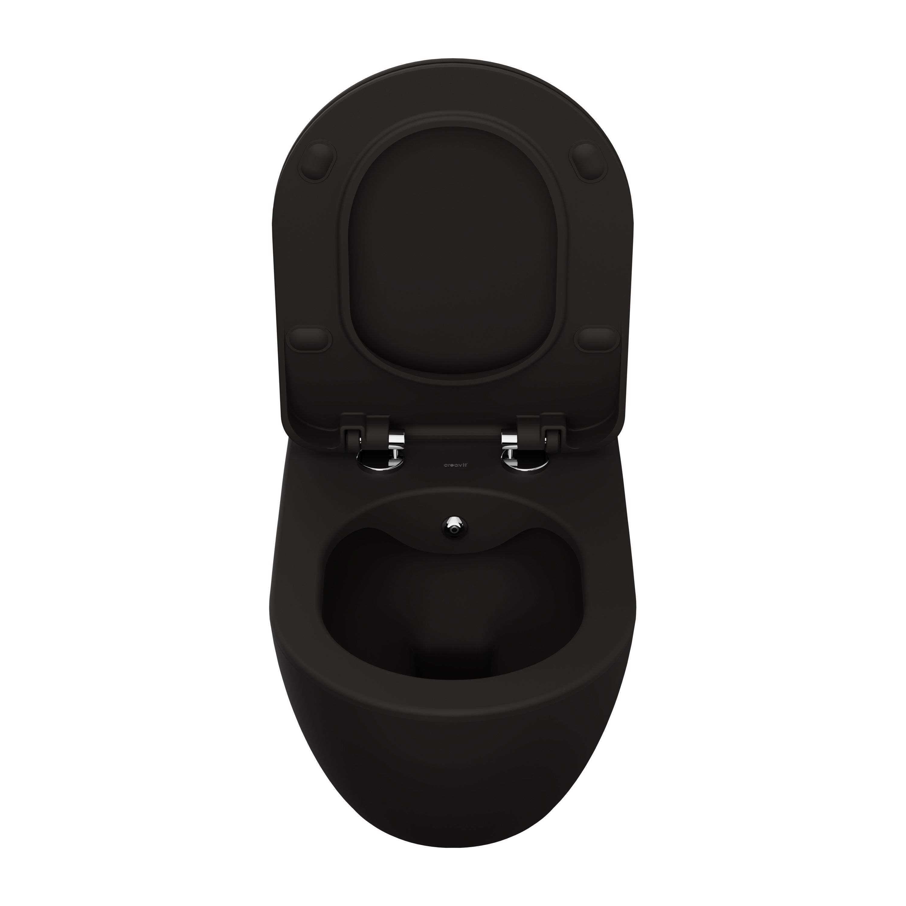 CREAVIT FREE WC SUSPENDU AVEC BIDET – SANS BRIDE - SANS ABATTANT – NOIR CHARBON MAT vue 2