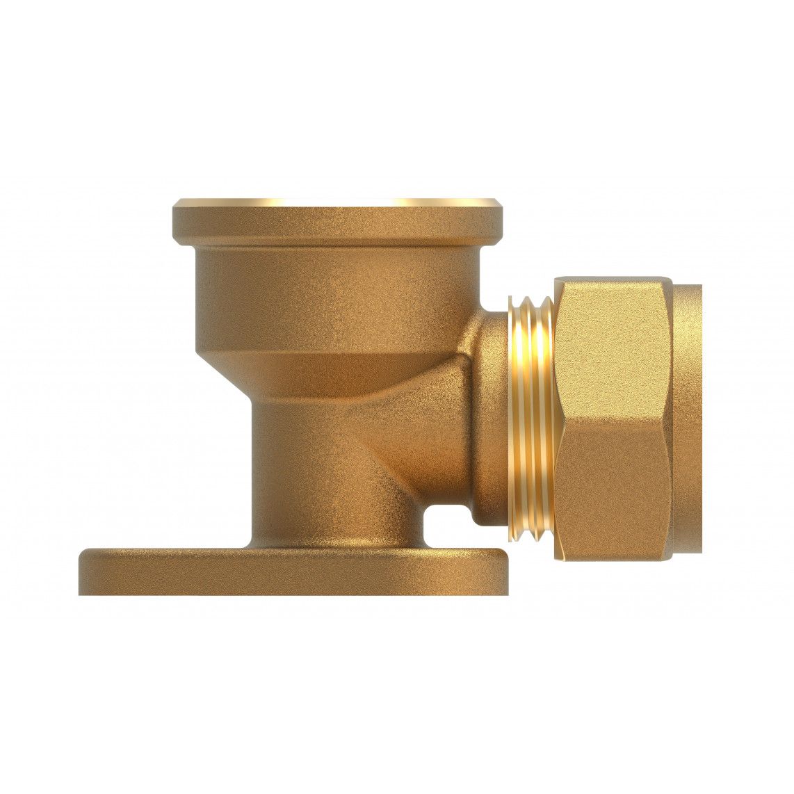 989458317 Elbow wall plate, brass, 18 mm x 1/2" female, clamp fitting for copper pipe vue 2