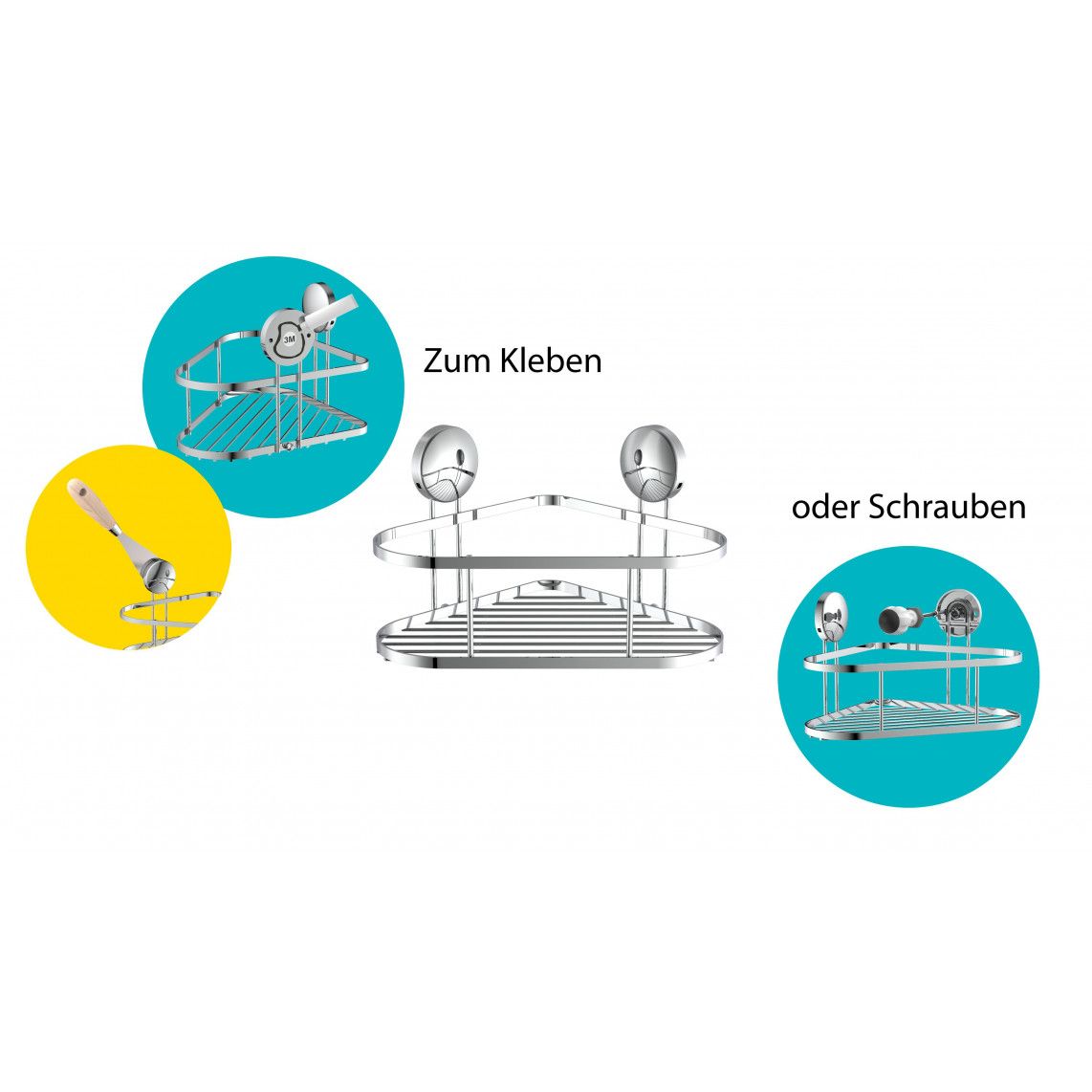 BA0200 Shower tray, chrome, for screwing and glueing vue 4