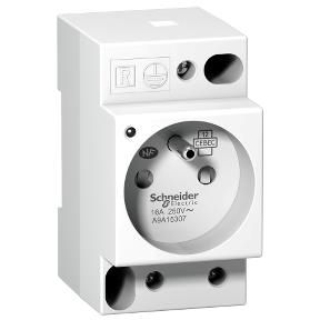 Prise de courant modulaire 16A 2 pôles + T avec voyant standard français 250V