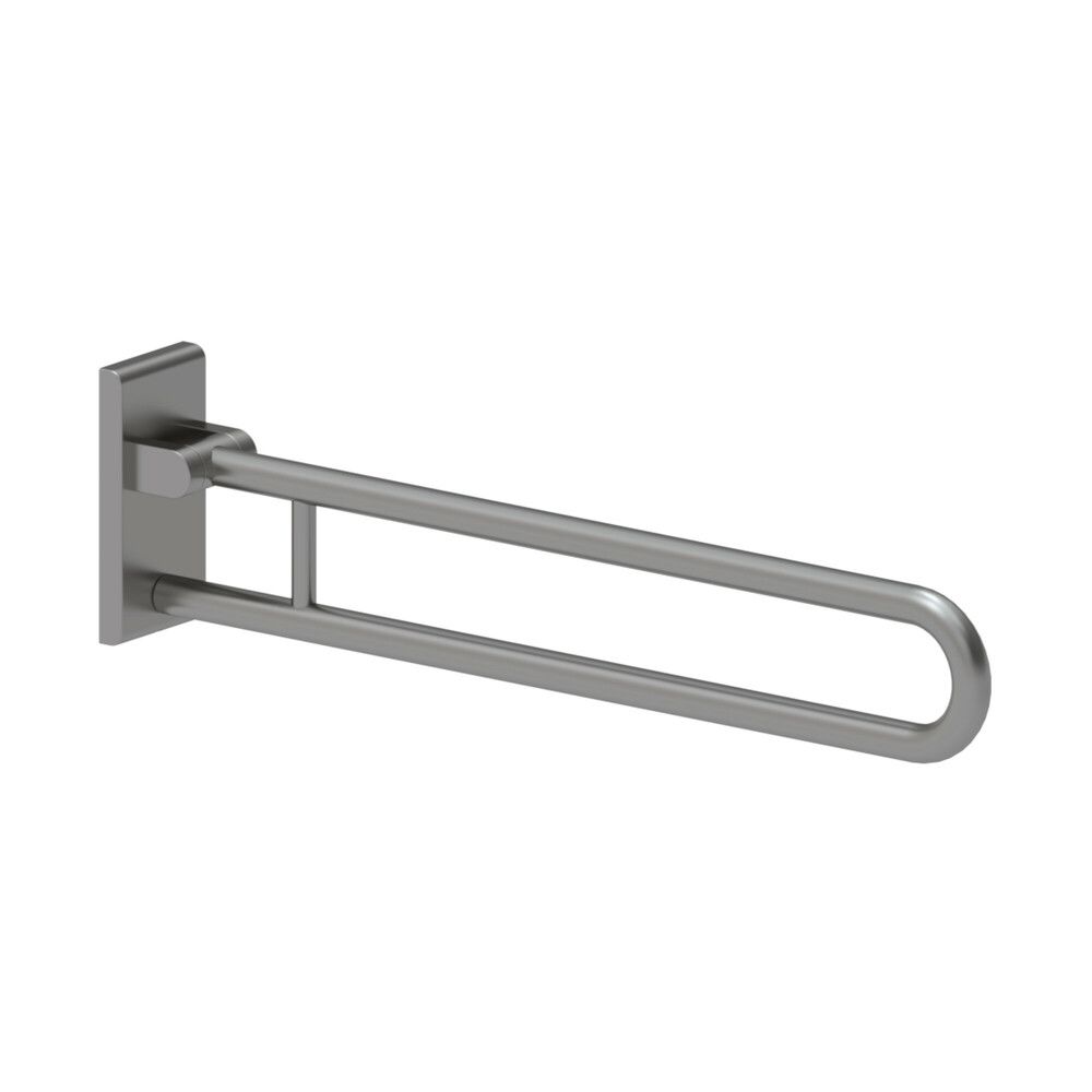 Normbau INOX Care Barre D'appui Rebattable 850 MM Avec Platine DE Fixation INOX