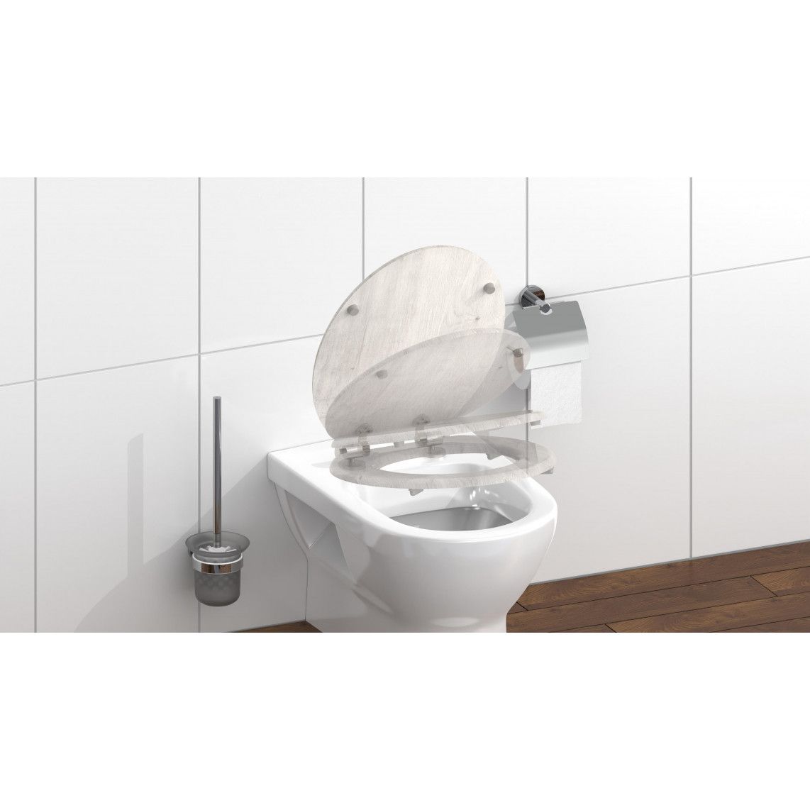 80192 MDF WC-zitting LIGHT WOOD, met valrem vue 9