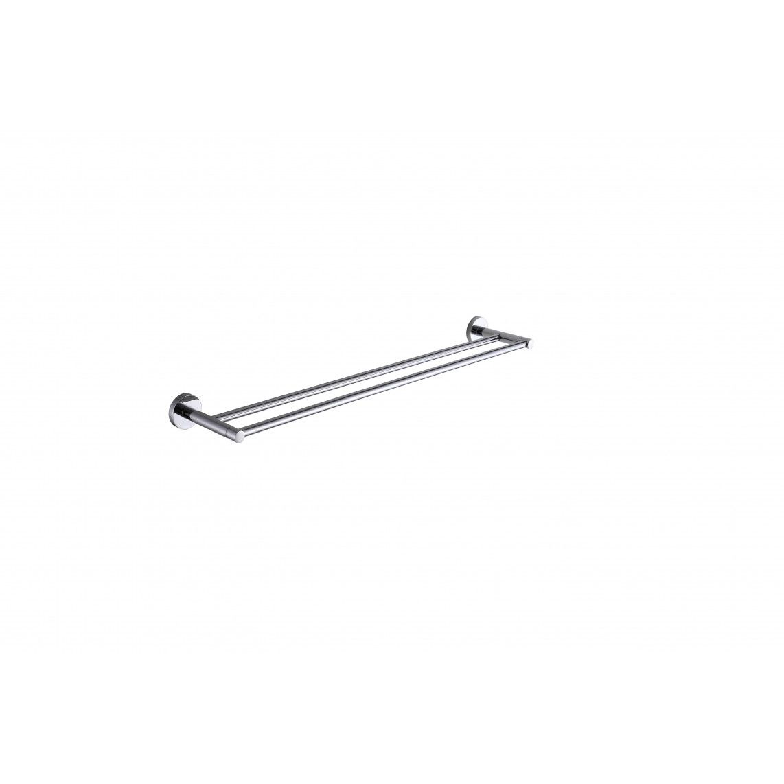 BA0250 Porte-serviettes de bains double, chromé, à coller ou vis