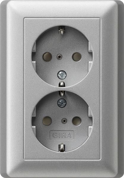Prise Schuko double 16A 250V~ avec protection renforcée contre les contacts accidentels (Safety