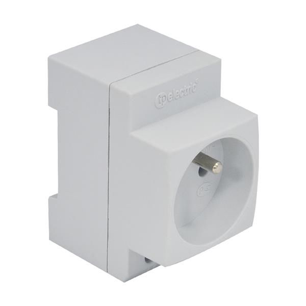 Prise pour montage sur rail Din France / Belgique 1 x 2A 220 - 240Vac