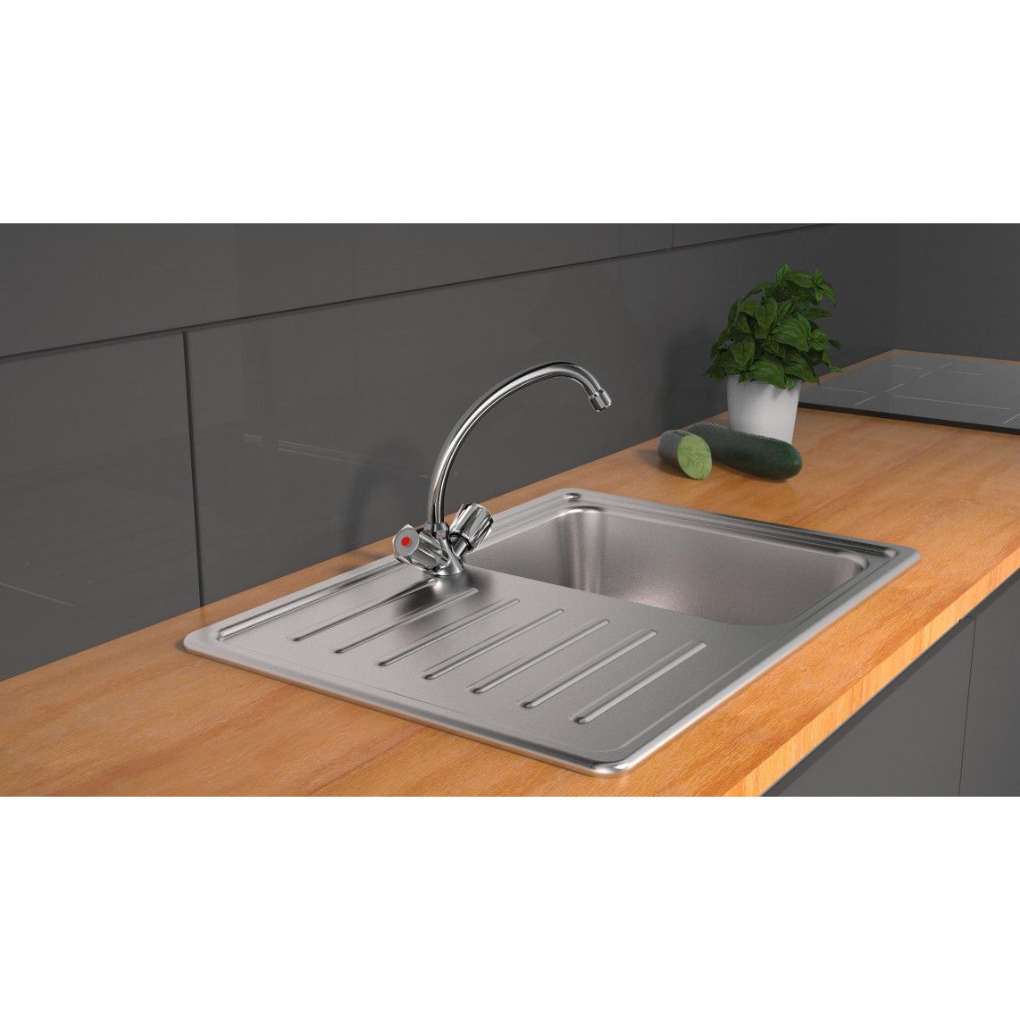 47900 DUO MIX II Sink mixer low pressure, chrome vue 3