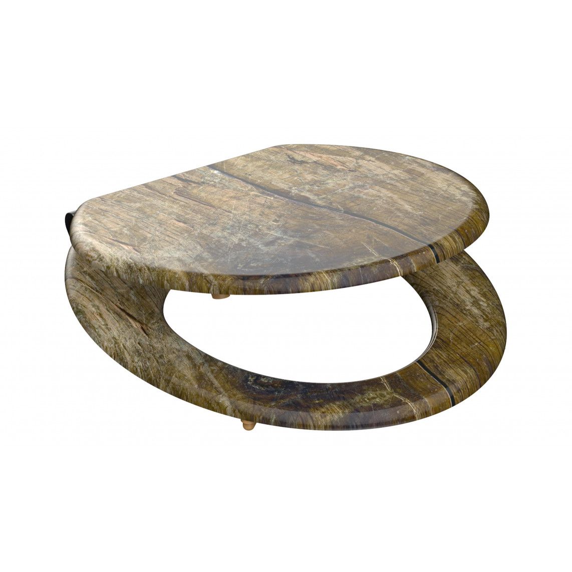 80124 MDF Toilet seat SOLID WOOD, with soft close vue 3