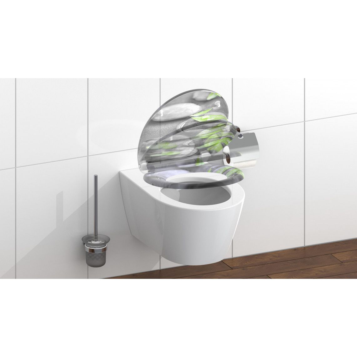 82374 Duroplast WC-zitting STONE, met valrem en afneembaar vue 8