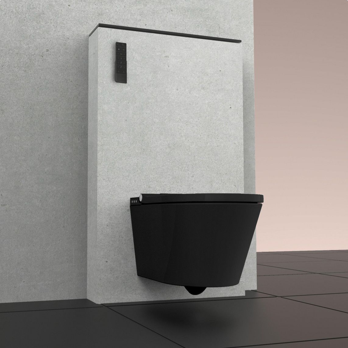 92106 SCHÜTTE douche wc, randloos, met wc-bril, zwart vue 4