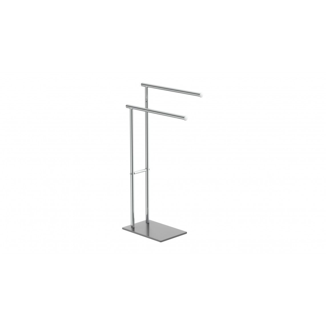 BA0930 Porte-serviettes de toilette à poser double, chromé/gris