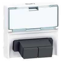 Mosaic fibre optique 2 x SC push pull 2 modules Blanc
