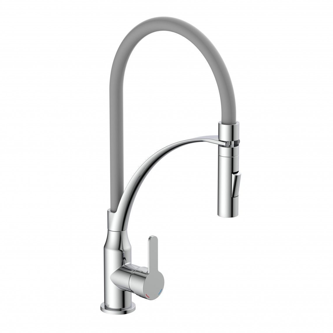 NI183CARCRB CARNEO Keukenkraan, chroom/zwart, met soft-touch slang vue 3