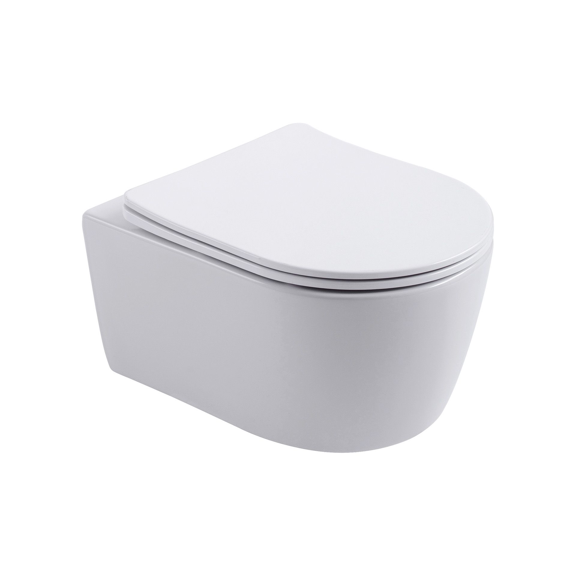 ALONI PRO WC SUSPENDU – SANS BRIDE – AVEC ABATTANT – DUROPLAST – SOFT CLOSE – QUICK RELEASE – COMPACT 49 CM - 36X32X49 CM – BLANC MAT vue 3