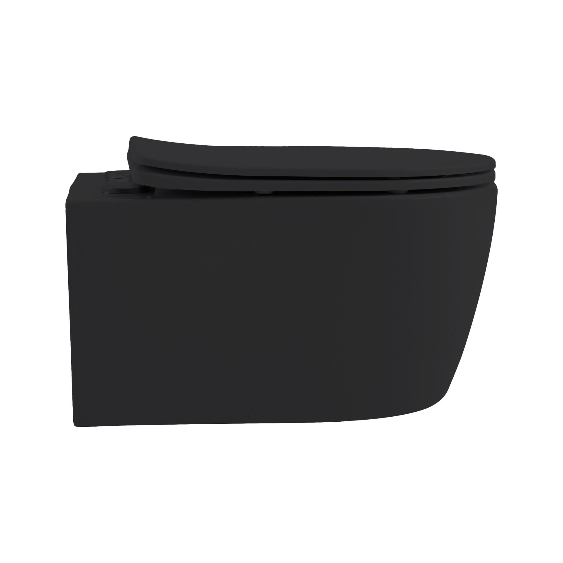 ALONI PRO WC SUSPENDU – SANS BRIDE – AVEC ABATTANT – DUROPLAST – SOFT CLOSE – QUICK RELEASE – COMPACT 49 CM - 36X32X49 CM – NOIR MAT vue 3