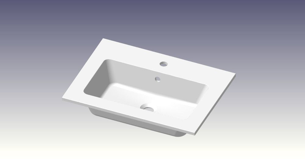 Intro Cor Tablette Avec 1LAVABO Intégré 605×460×14MM Blanc Mat