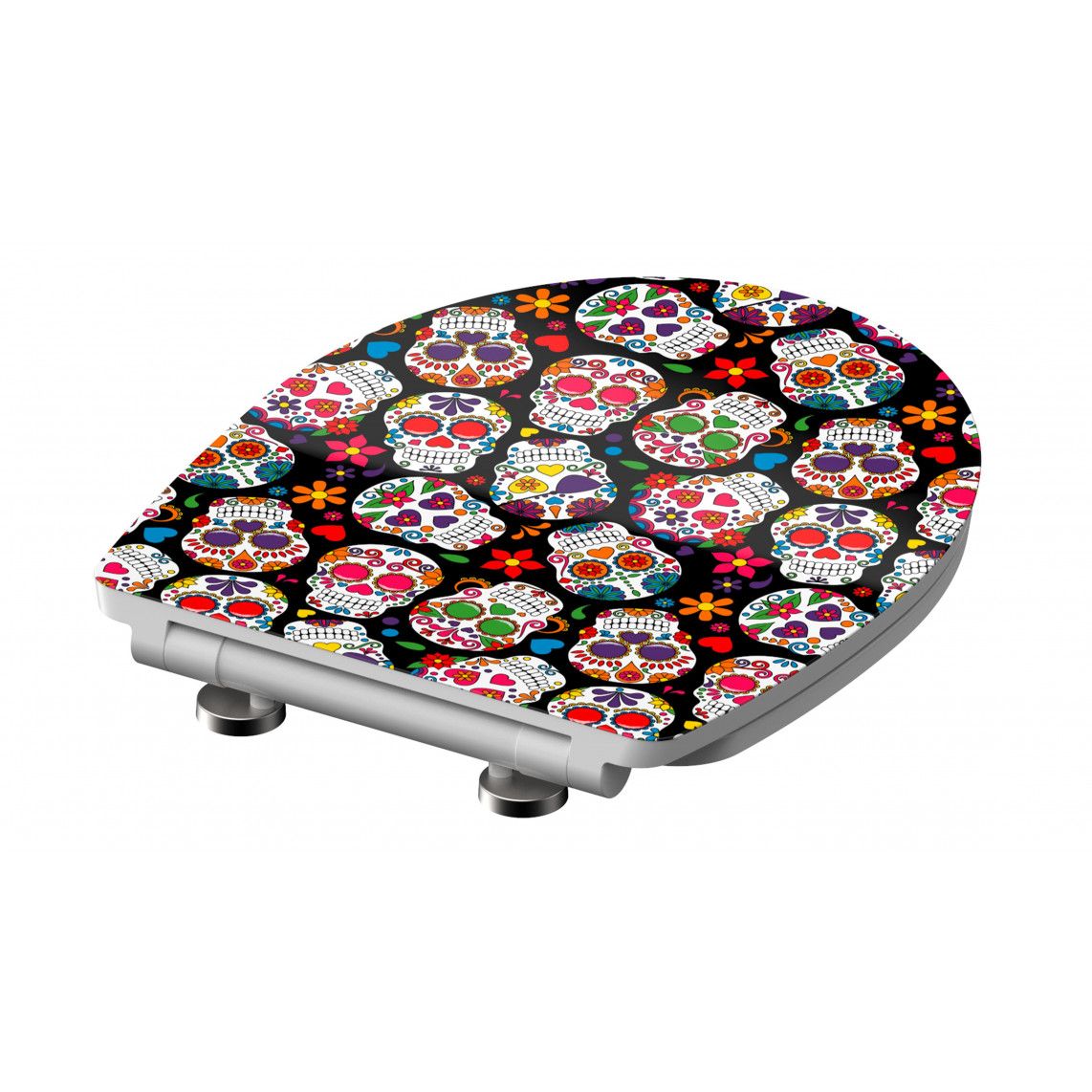 82586 Duroplast HG Toilet seat GRAZY SKULL, with soft close and quick release vue 4