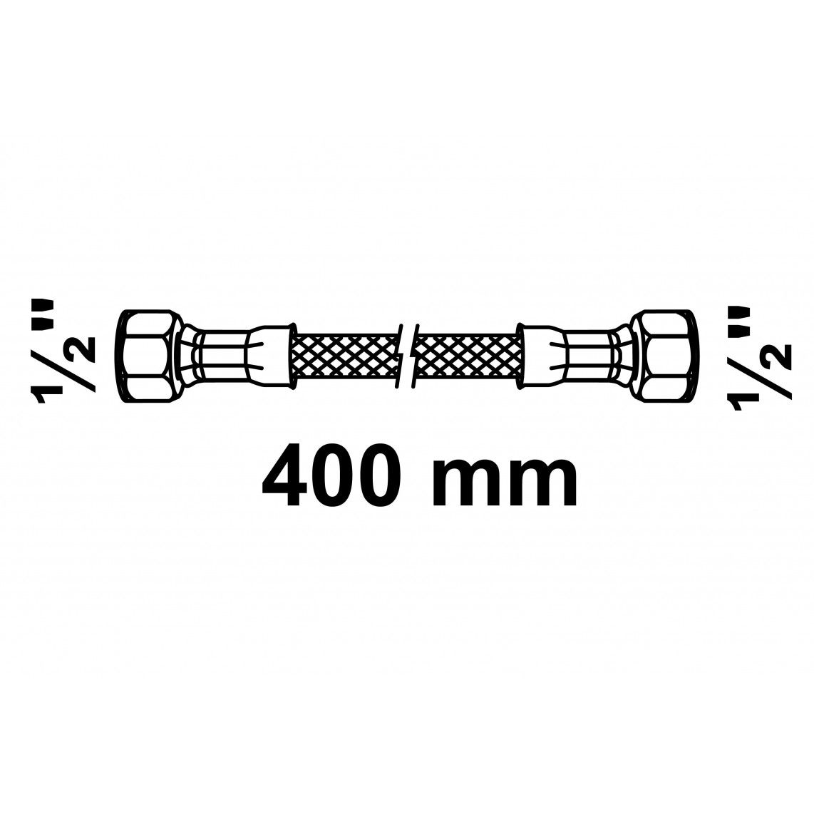 98627665 Flexaansluitslang 400 mm, 1/2"BI x 1/2"BI vue 2