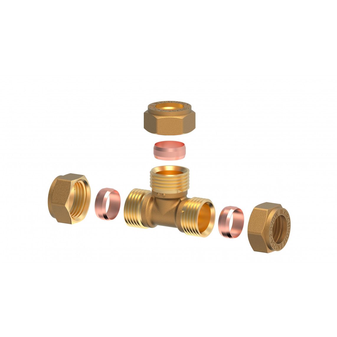 989453217 MS T-stuk, blanco, 15 mm, knelfitting voor koperen buis vue 3