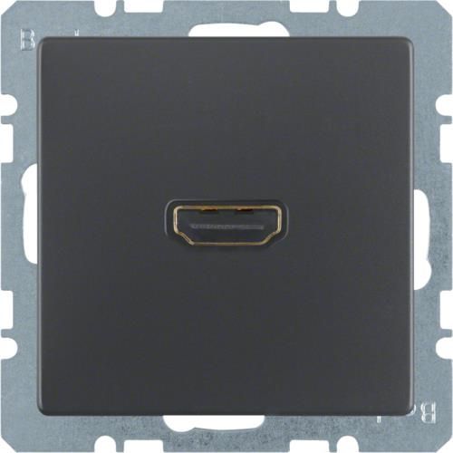 Prise Hdmi Berker Q.1 / Q.3 Anthracite, Velours