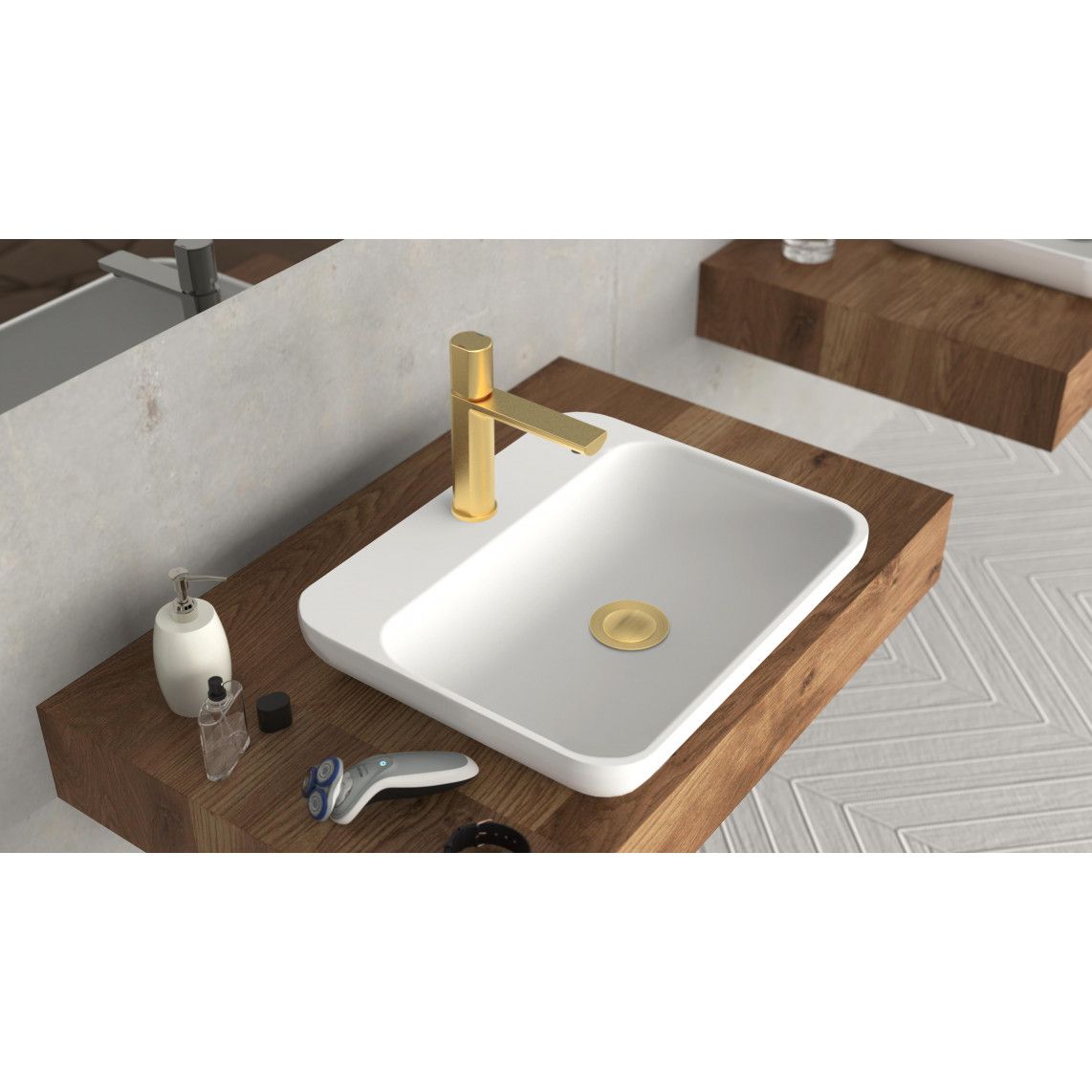 33617 NEW York Wash basin mixer, gold matt vue 7