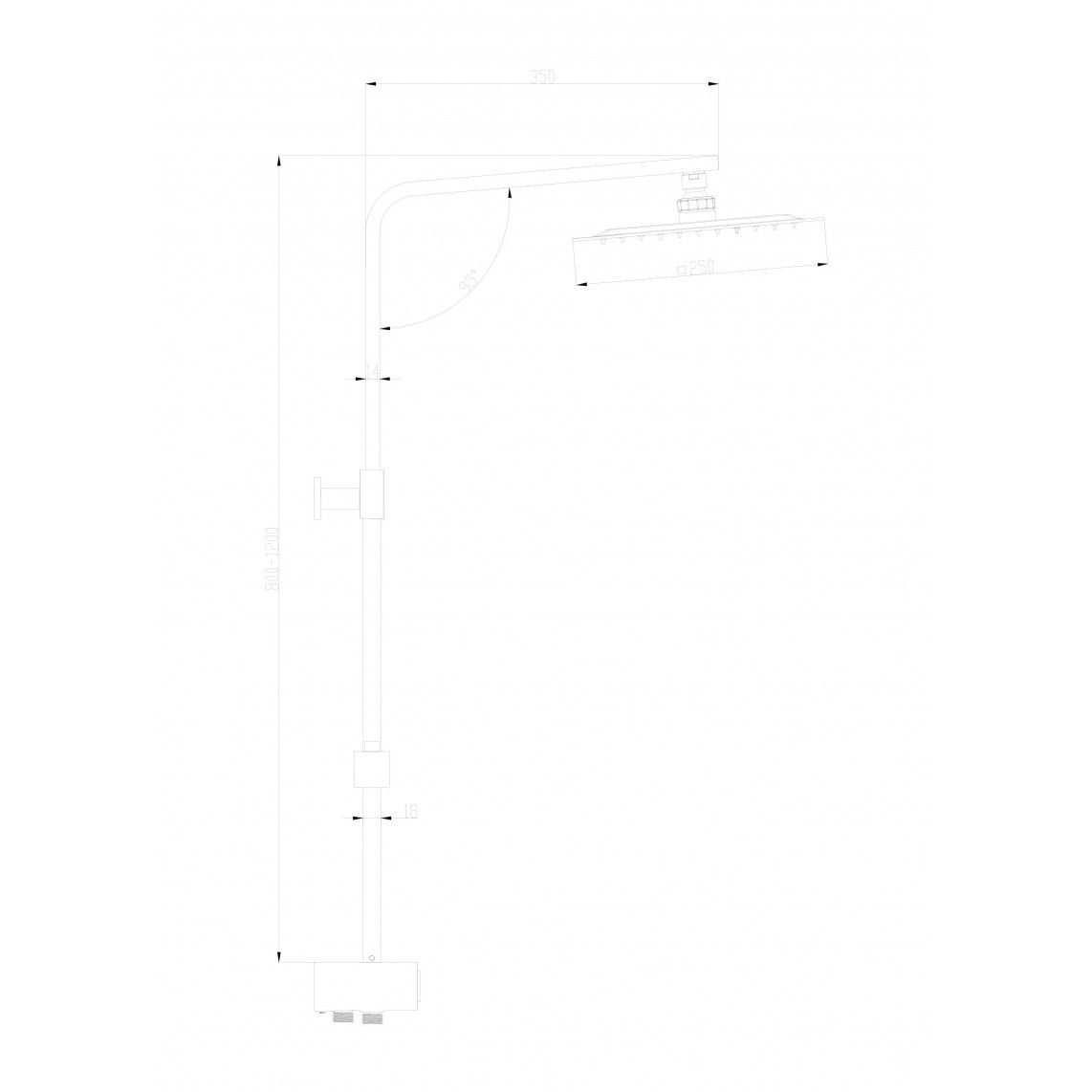 60615 SILVER RAIN Overhead shower set, chrome vue 8