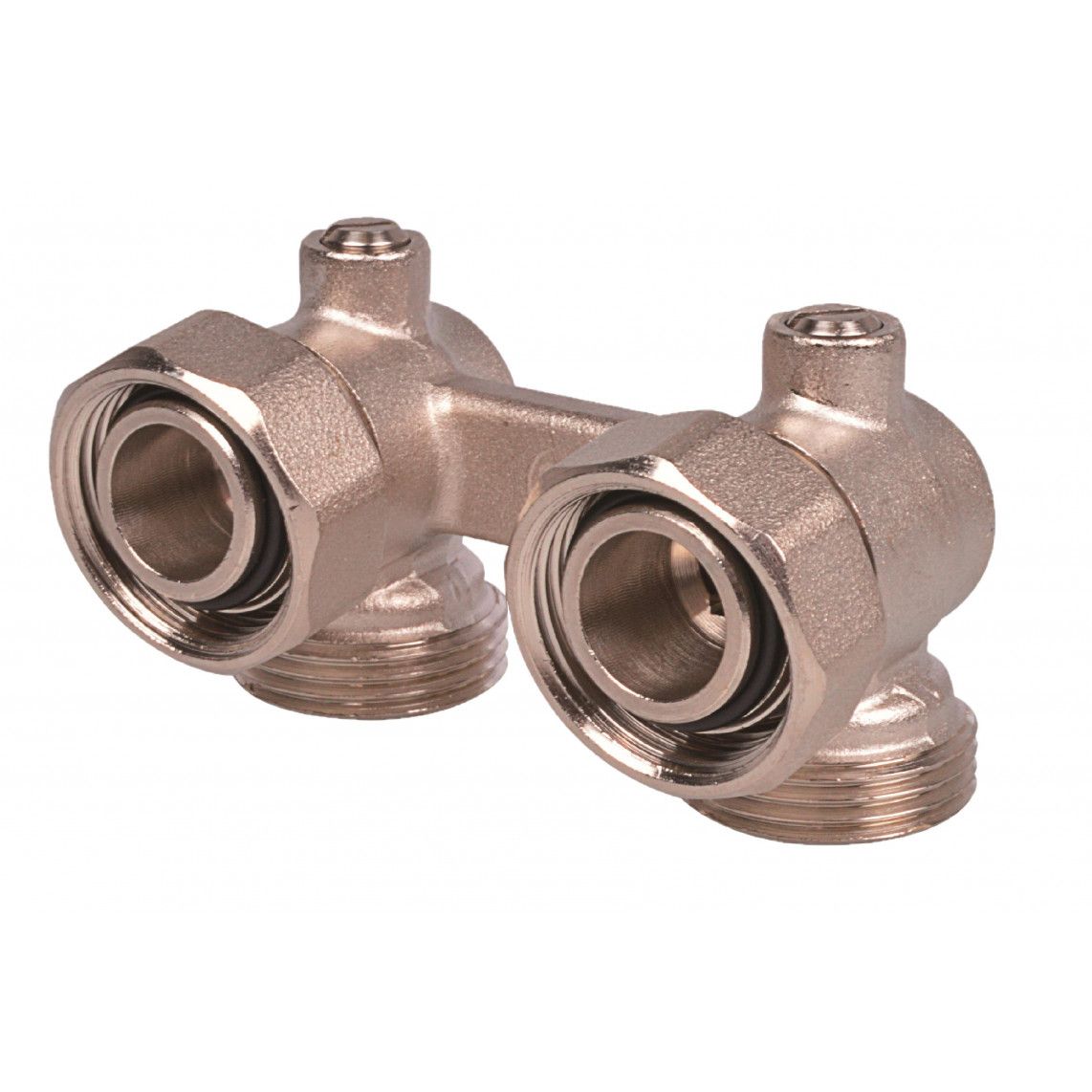 988526255 LT vanne en H 90°, nickelé, 3/4" Eurocône x 3/4" F, forme d'angle