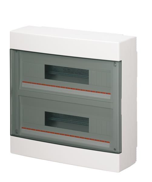 Coffret apparent 36 modules Blanc IP40 avec porte transparente dimensions 400 x 400 x 130mm