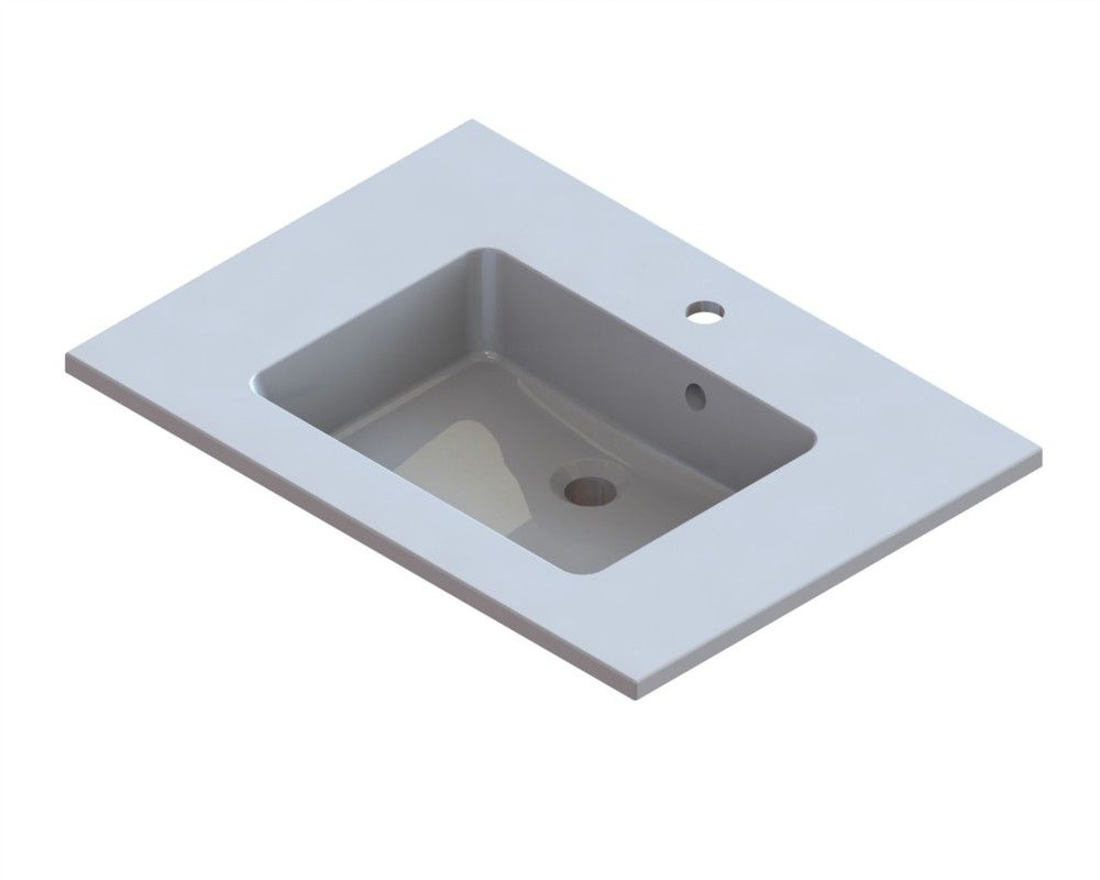 Intro Taz Tablette Intégrée Marbre Minéral Avec 1LAVABO 700×500MM Blanc