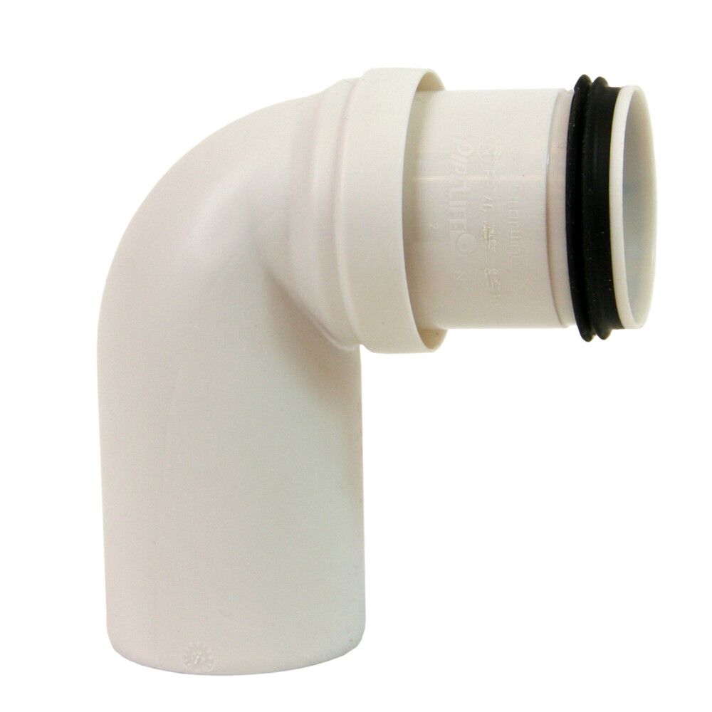 Pipelife Smartline PP Coude 90° Avec 1 Raccord D 40 Blanc