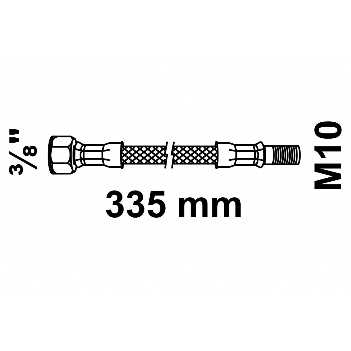 98628315 Flexaansluitslang 335 mm, 3/8"BI x M10AG vue 2