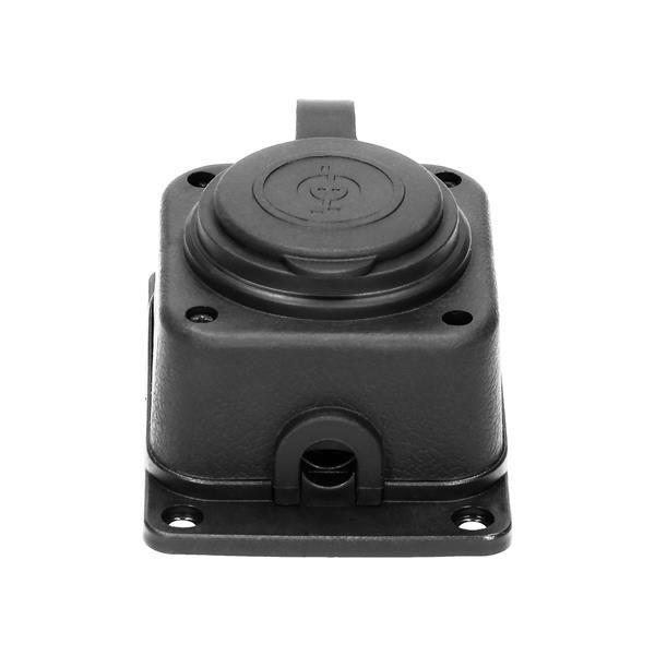 Prolongateur multiprise robuste, caoutchouc IP44, 1 prise, boîtier ignifugé, profil très bas 5cm