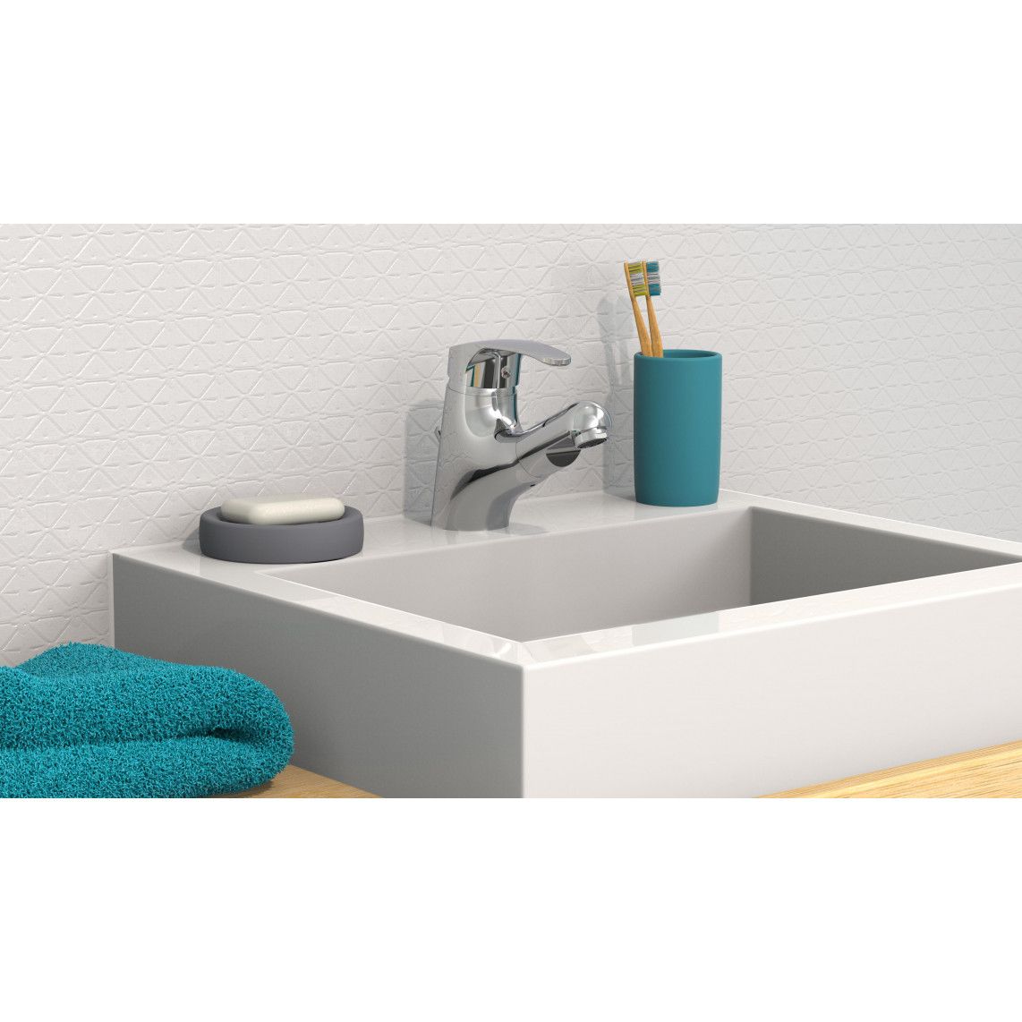NI075TCO VICO Wash basin mixer, chrome, with pull-out sprayer vue 5
