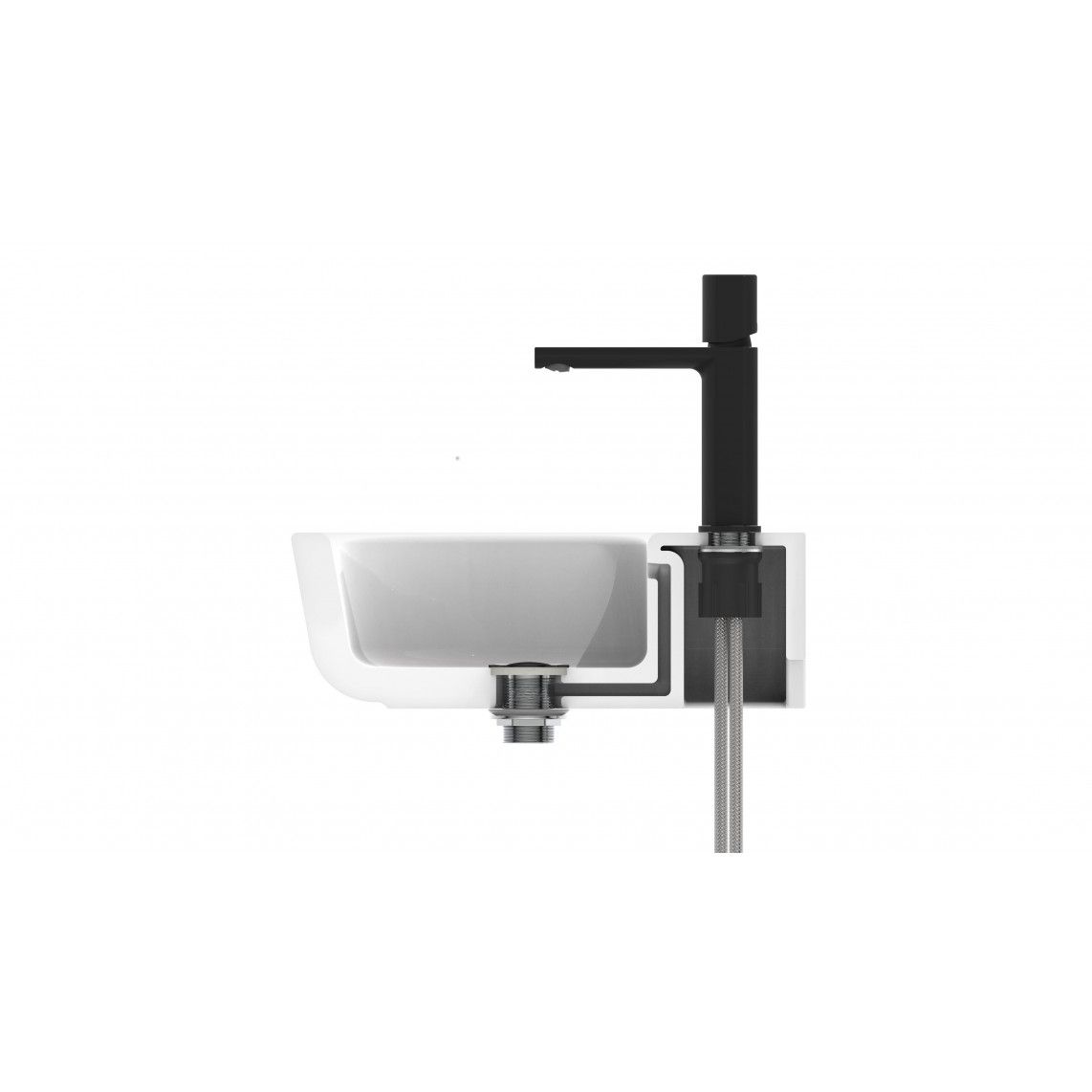 33616 NEW YORK Wash basin mixer, black matt vue 3