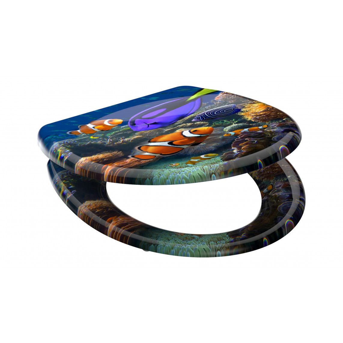 82372 Duroplast Toilet seat SEA LIFE, with soft close and quick release vue 2