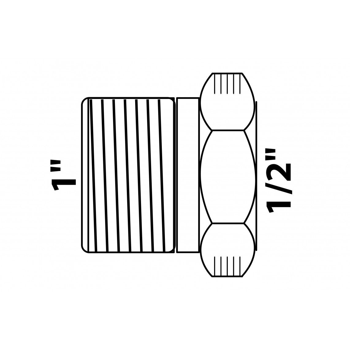 989334355 messing verloopstuk, blanco, 1"BU x 1/2"BI vue 2