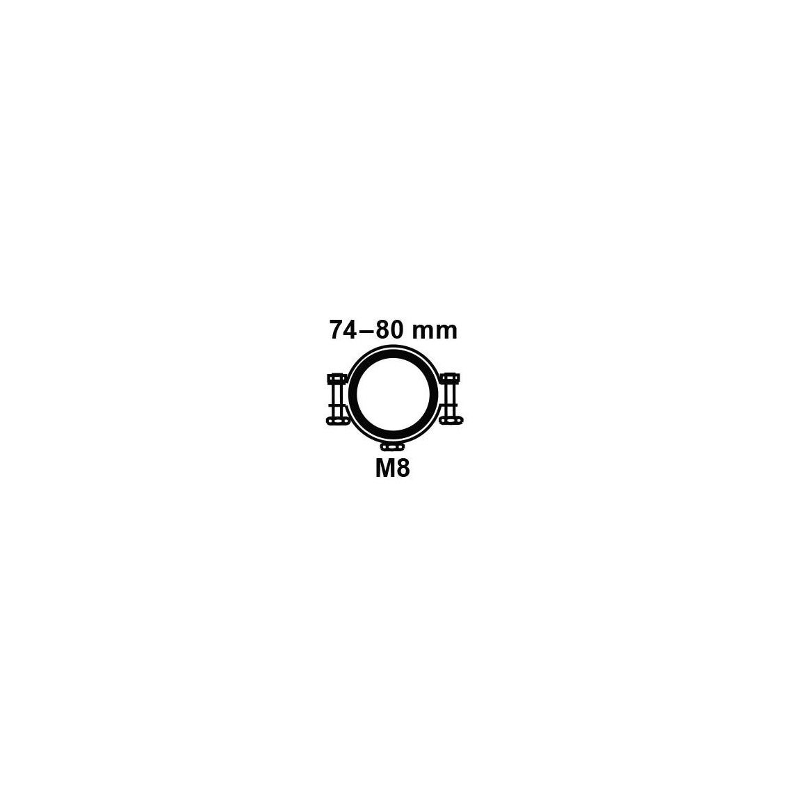 973553017 Pipe clamp, 74 mm - 80 mm, soundproofed, for 2 1/2", with M8 threaded socket vue 2