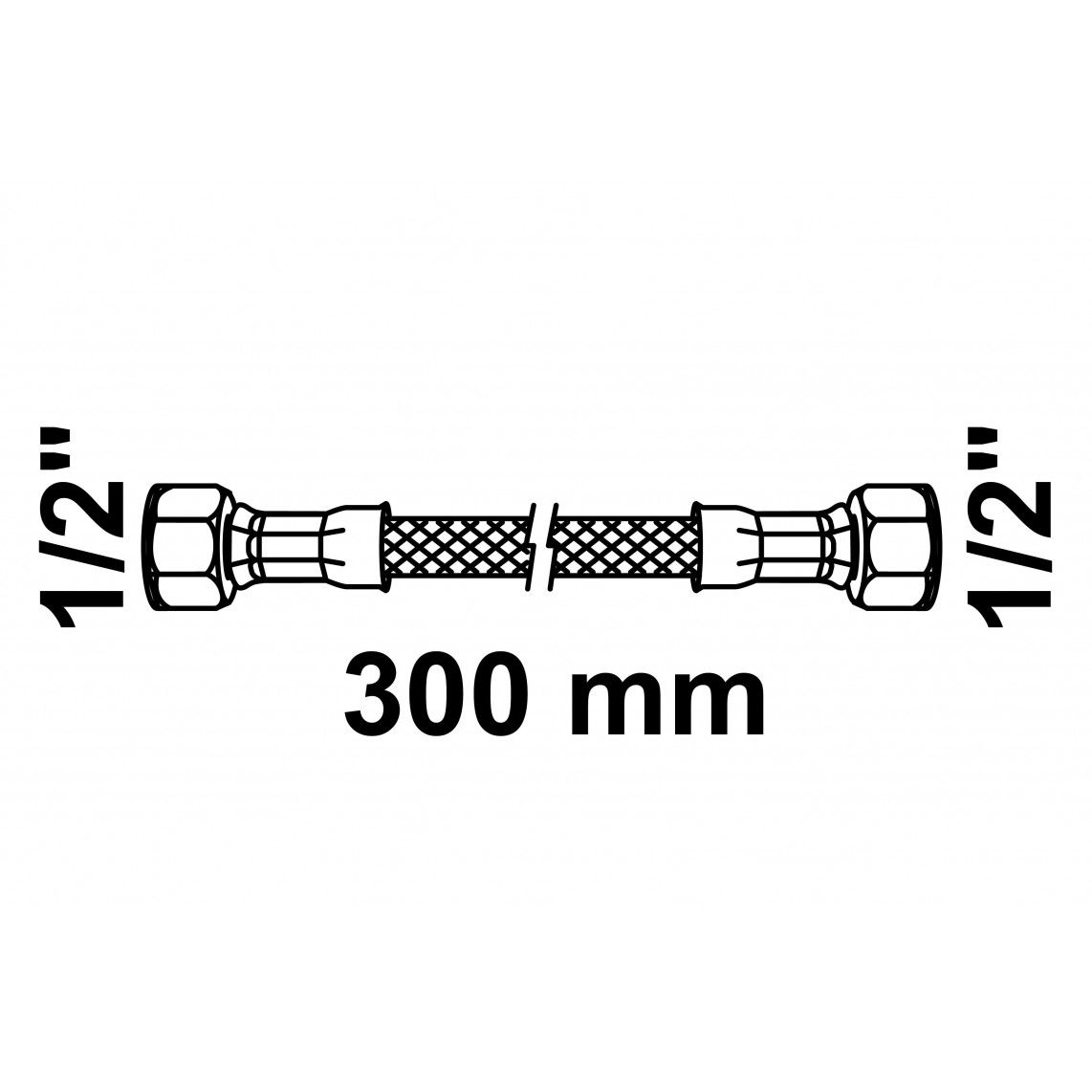 98627658 Flexaansluitslang 300 mm, 1/2"BI x 1/2"BI vue 2