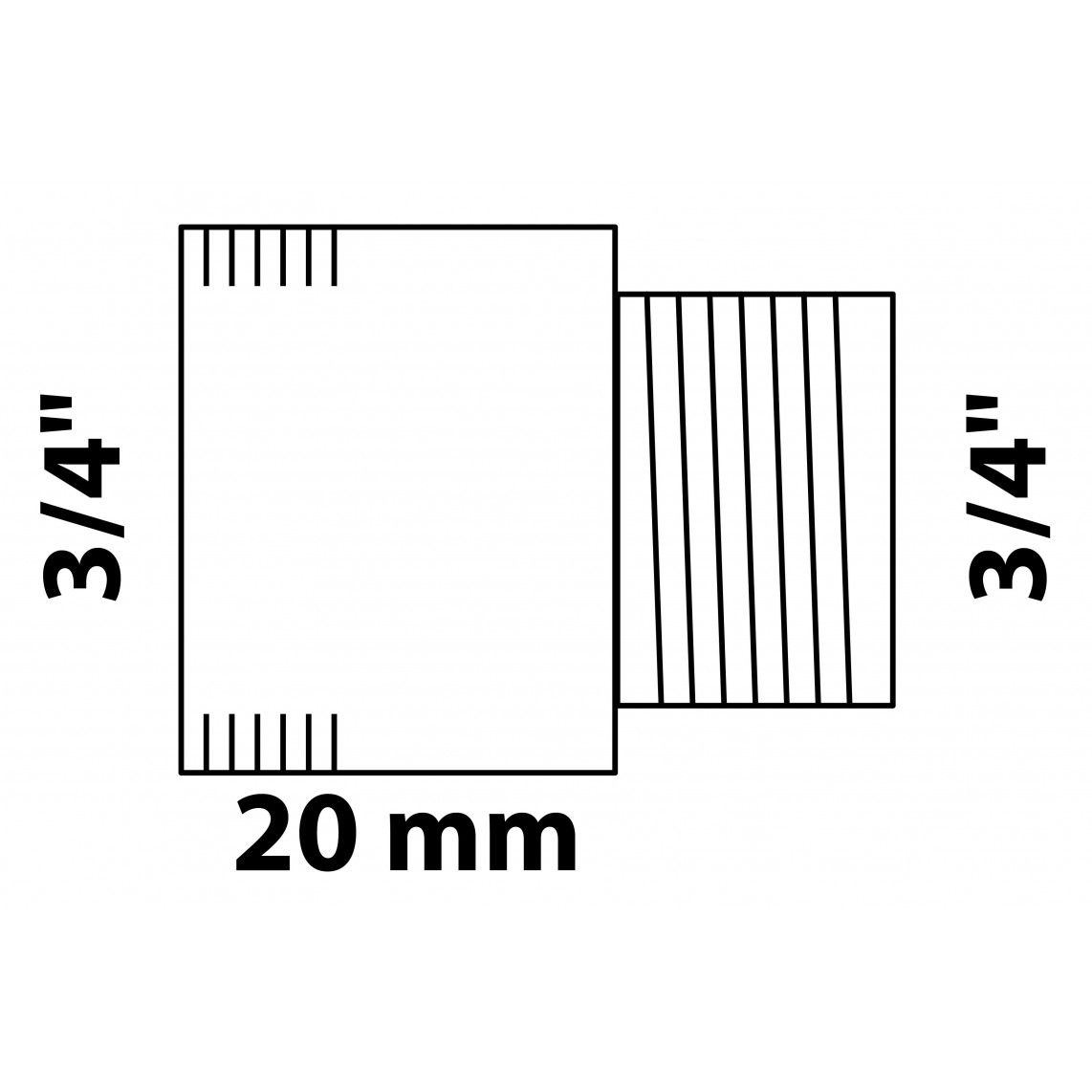 989318355 MS kraan verlengstuk, blanco, 3/4" x 20 mm vue 2