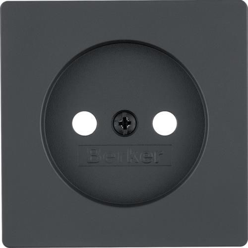 Sets de finition pour prise de courant sans terre Berker Q.1 / Q.3 Anthracite, Velours