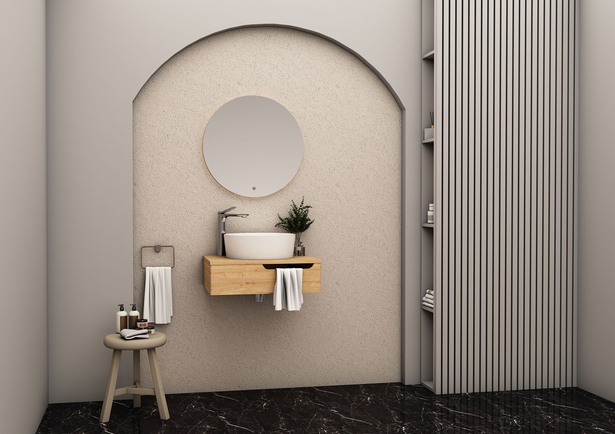FELIX MEUBLE SOUS-PLAN AVEC PORTE-SERVIETTE (60CM) - SAFIR vue 2