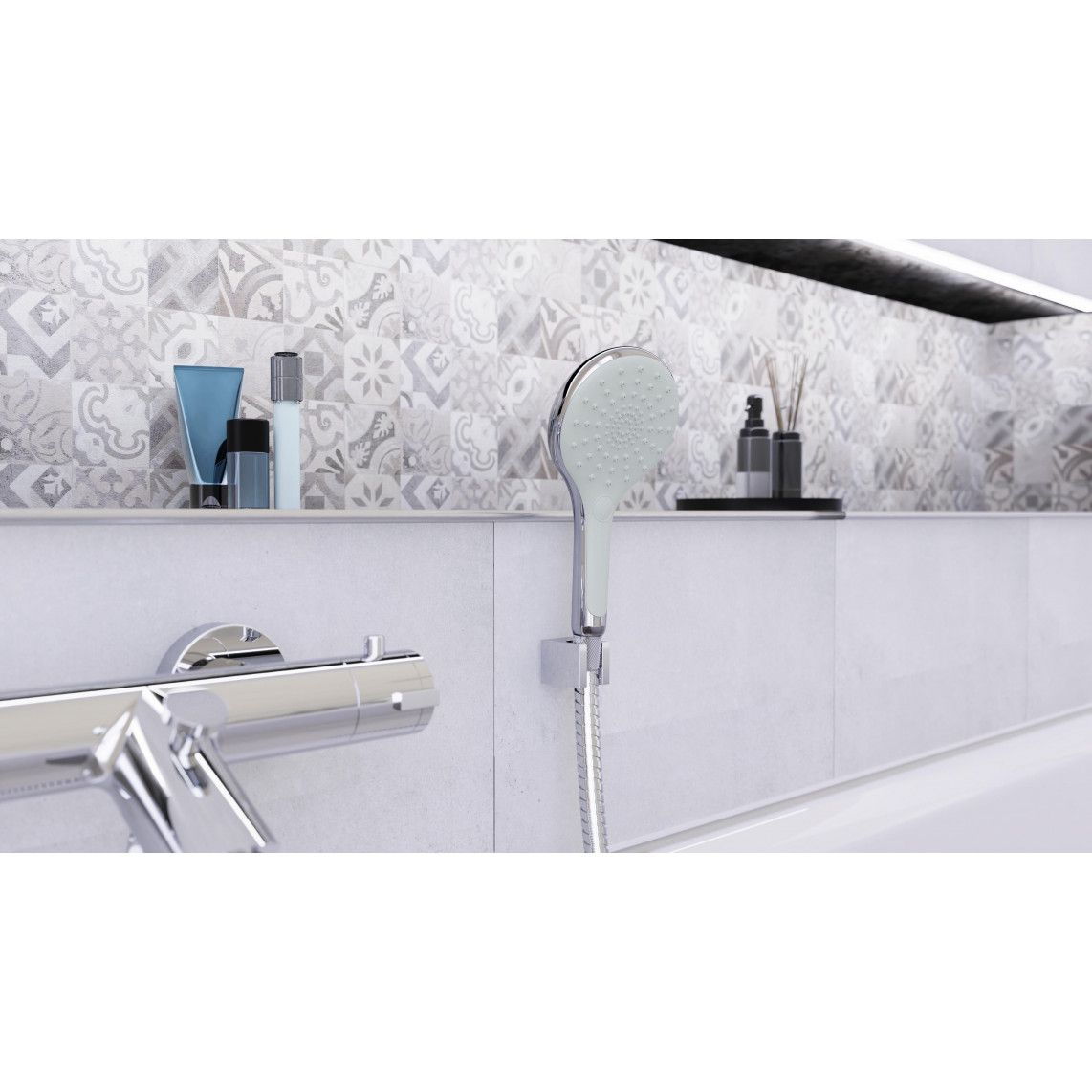 60900 SIRANI hand shower, chrome/light grey vue 5