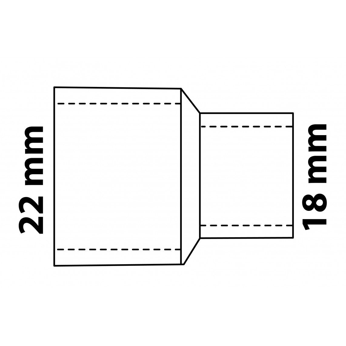 989066055 Reducing double socket, copper solder fitting, 22 mm x 18 mm, 2 sockets vue 3