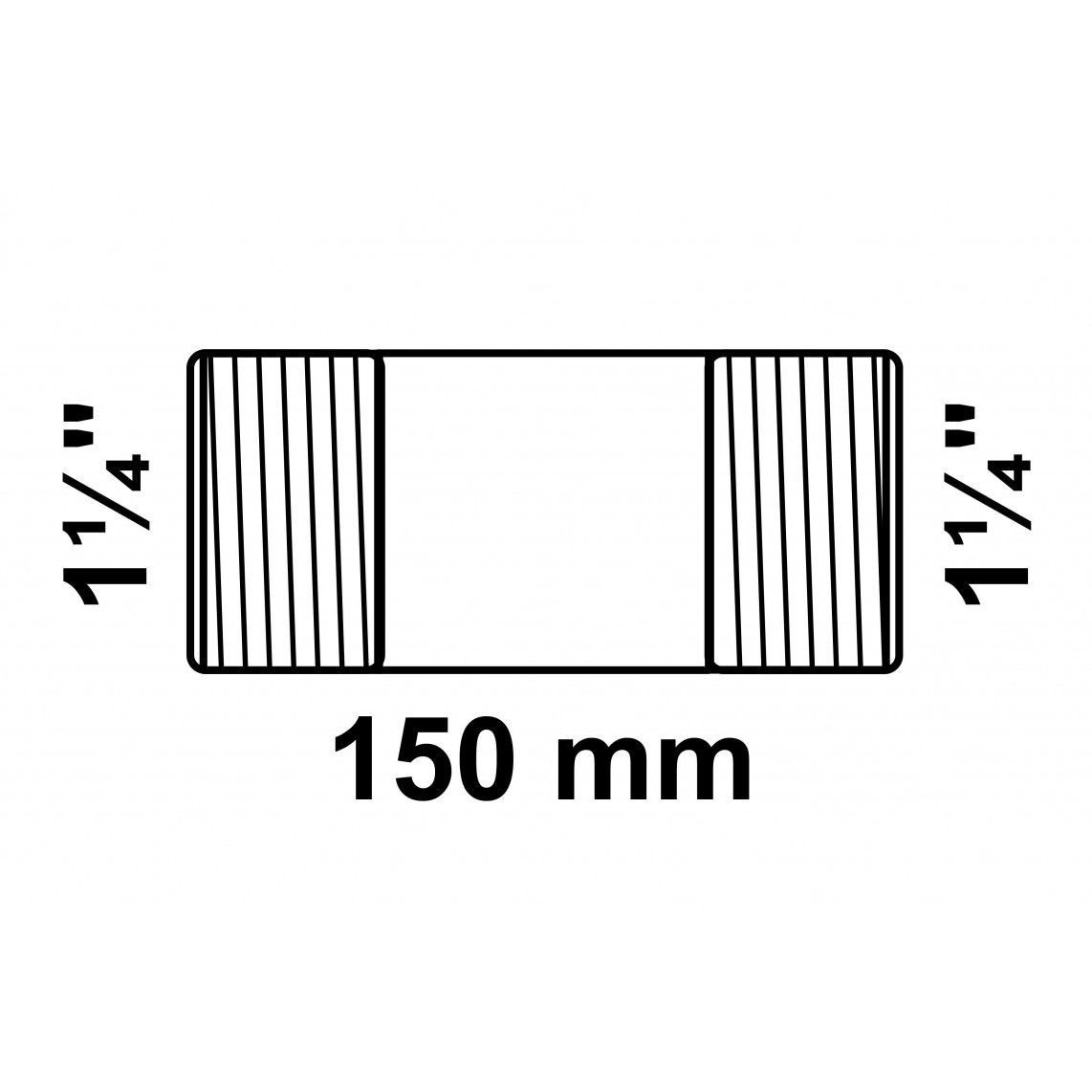 989828855 Barrel nipple, malleable galvanized, 1 1/4" x 150 mm vue 2