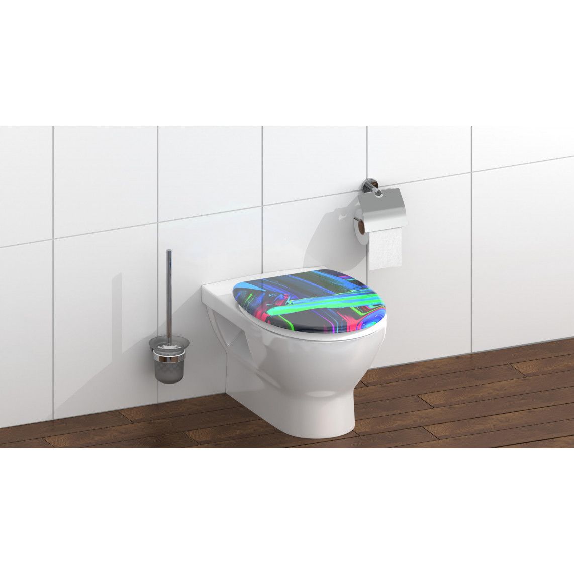 82191 Duroplast Toilet seat NEON PAINT, with soft close vue 8
